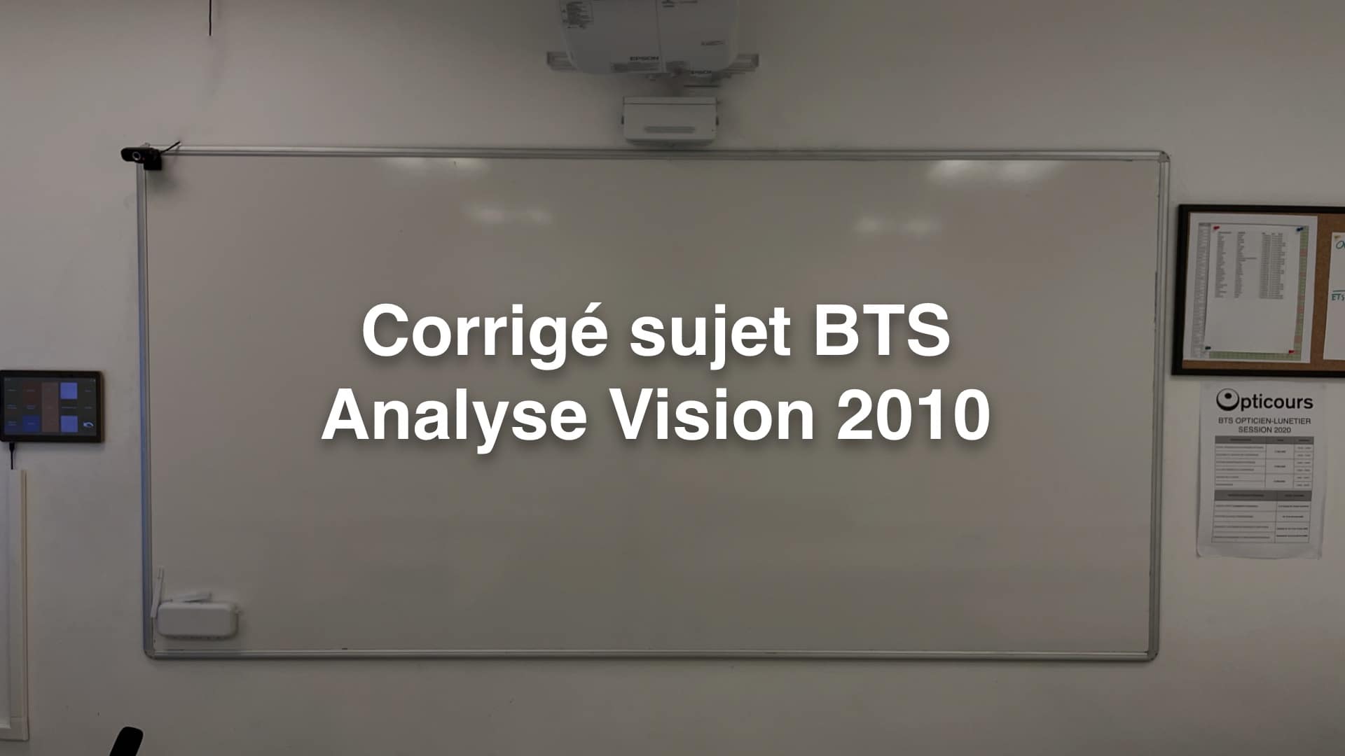 Corrigé sujet BTS Analyse Vision 2010